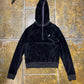 Fly Up Velour Zip Sweatshirt Black 2000s y2k - XS