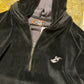 Fly Up Velour Zip Sweatshirt Black 2000s y2k - XS