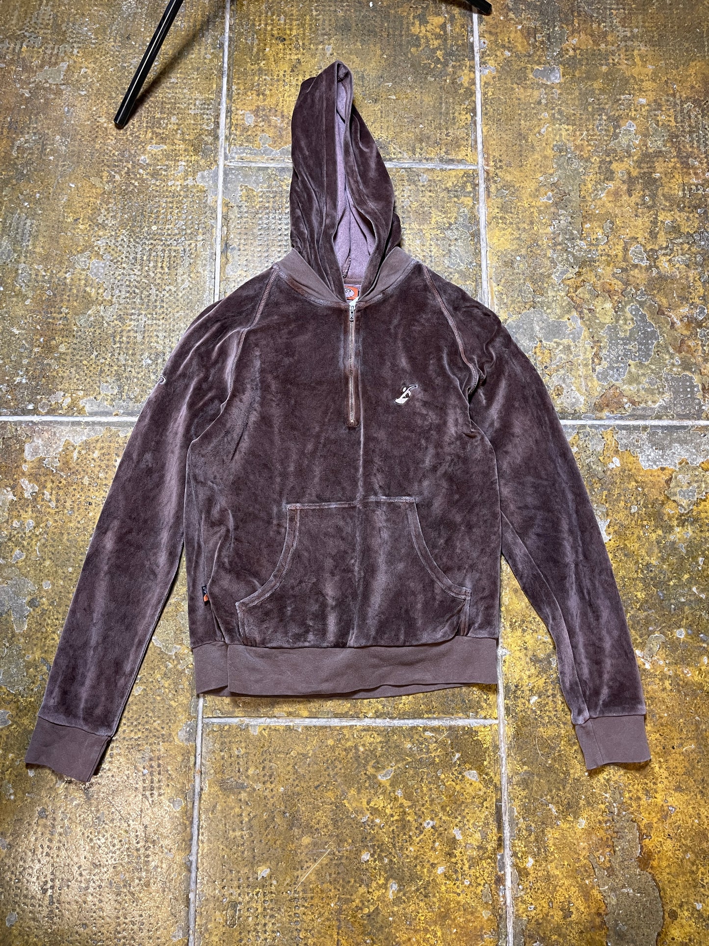 Fly Up Velour Zip Sweatshirt Brown 2000s y2k - S