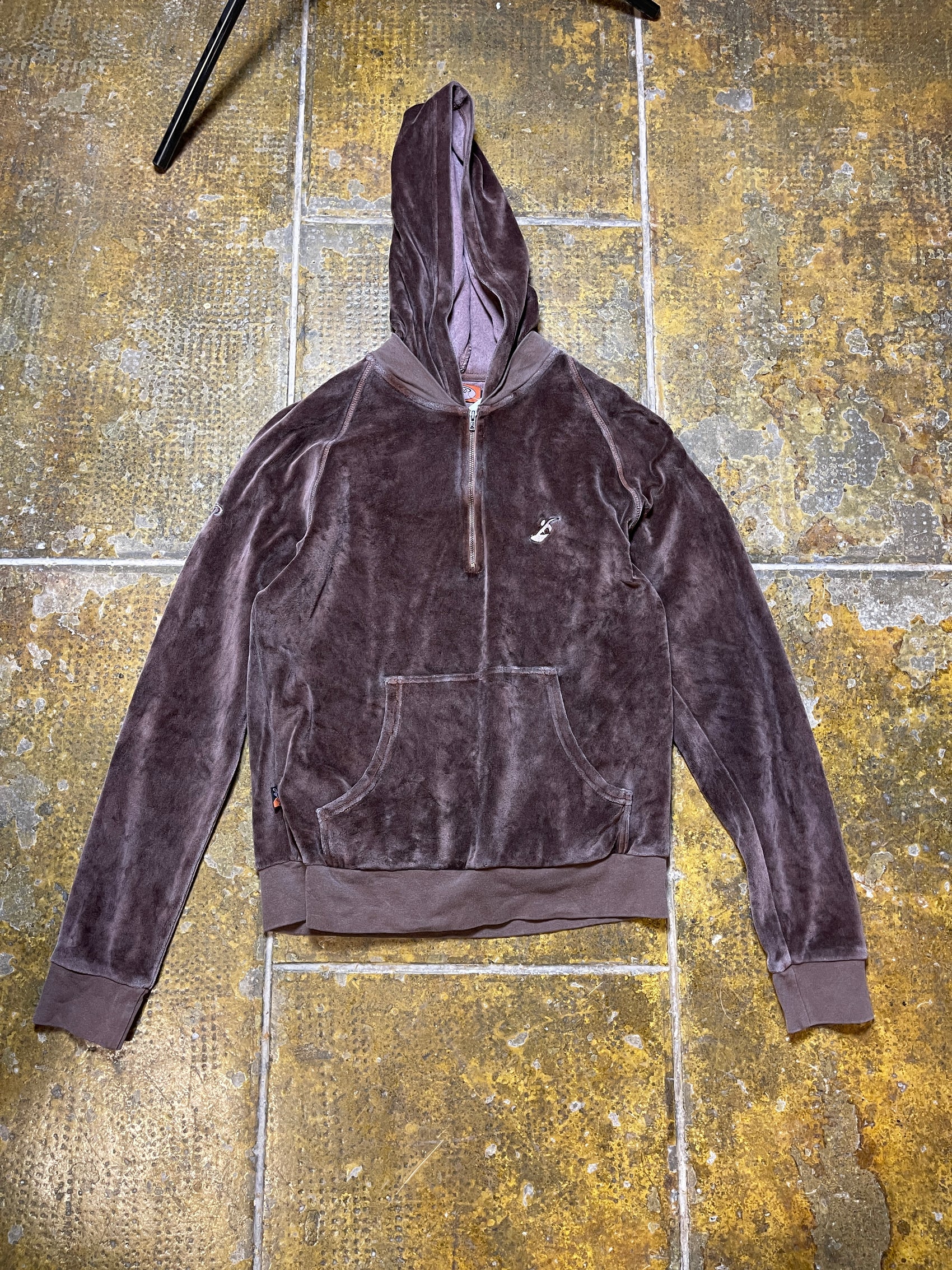 Fly Up Velour Zip Sweatshirt Brown 2000s y2k - S