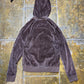 Fly Up Velour Zip Sweatshirt Brown 2000s y2k - S