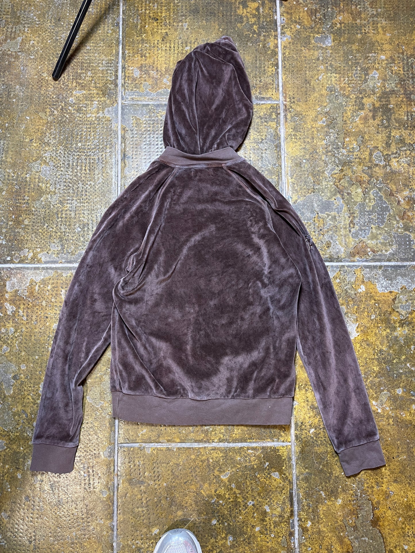 Fly Up Velour Zip Sweatshirt Brown 2000s y2k - S