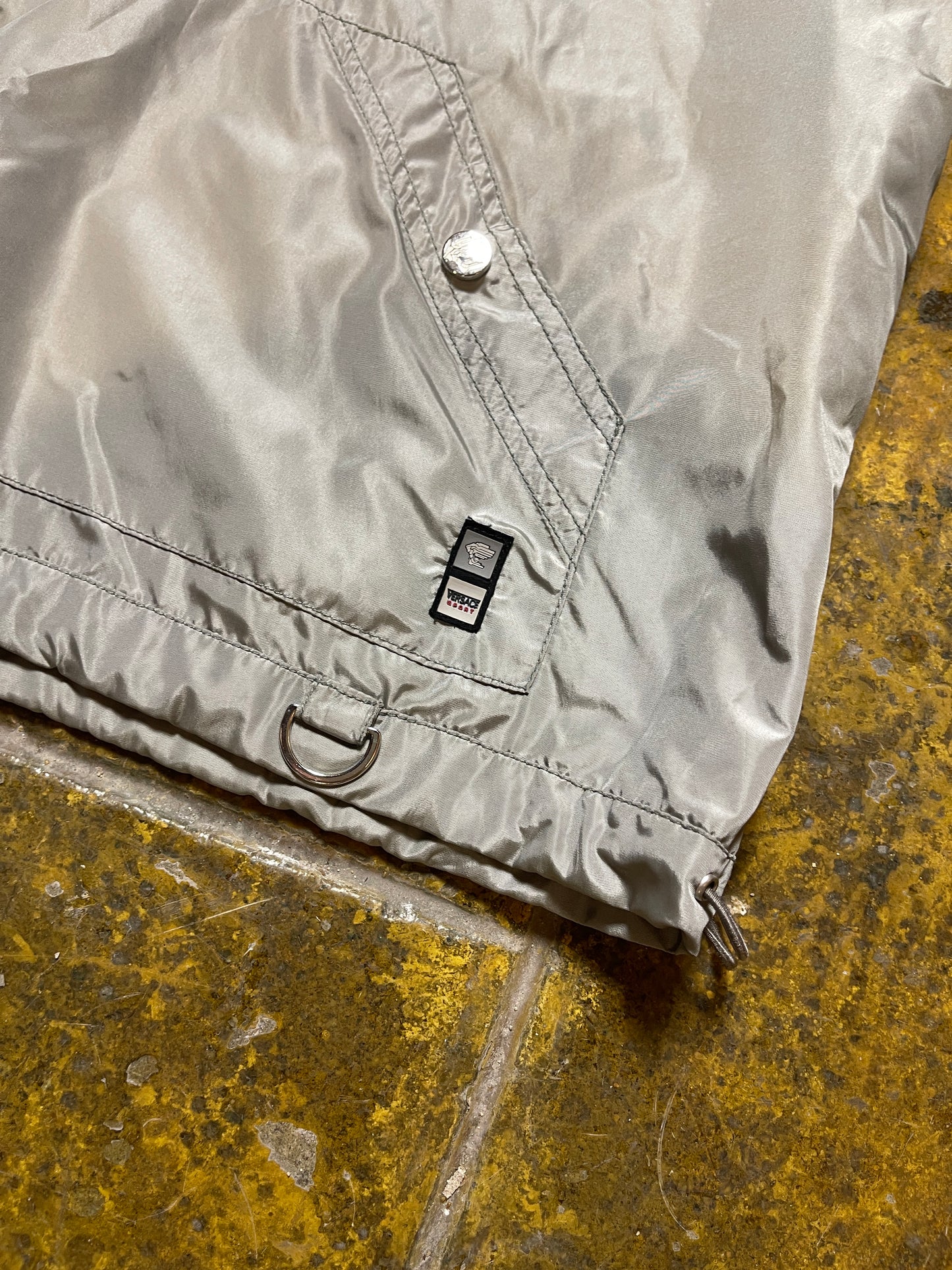 Versace Sport Hooded Vest Silver Metallic 2000s y2k - S/M