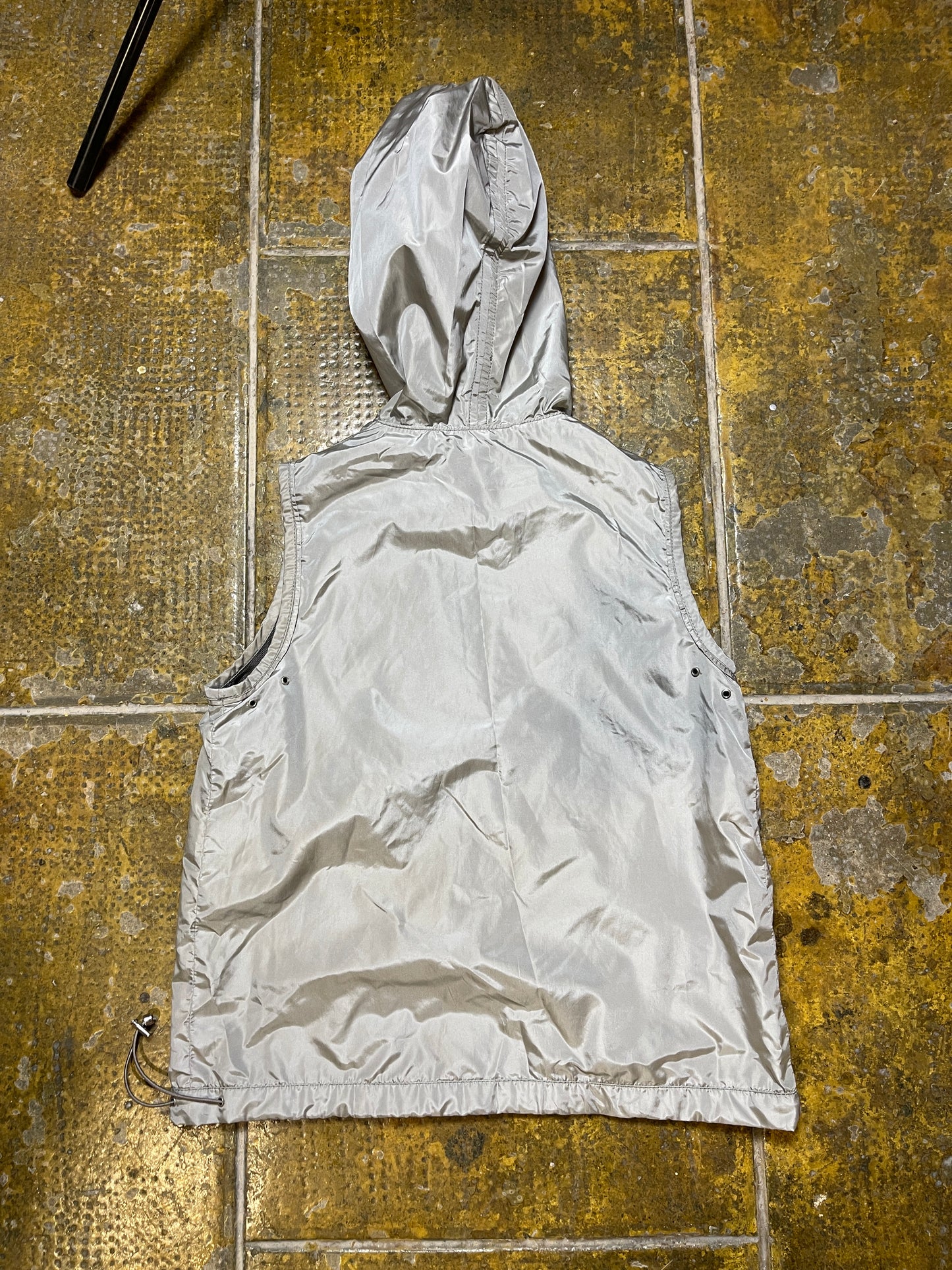 Versace Sport Hooded Vest Silver Metallic 2000s y2k - S/M