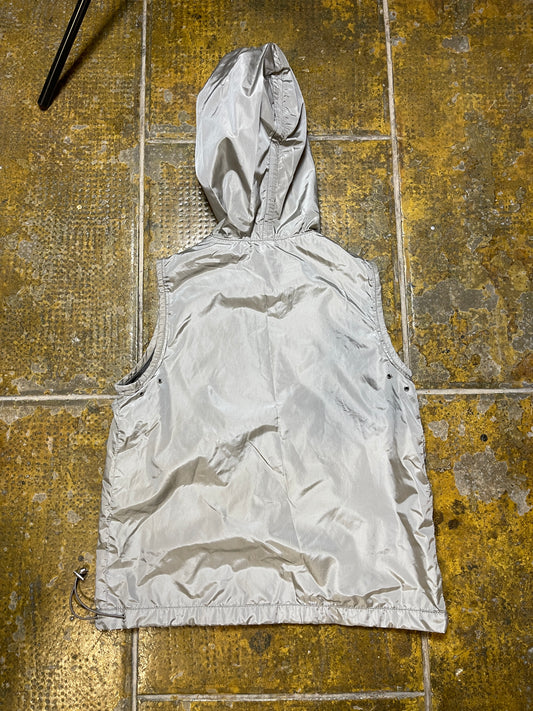Versace Sport Hooded Vest Silver Metallic 2000s y2k - S/M
