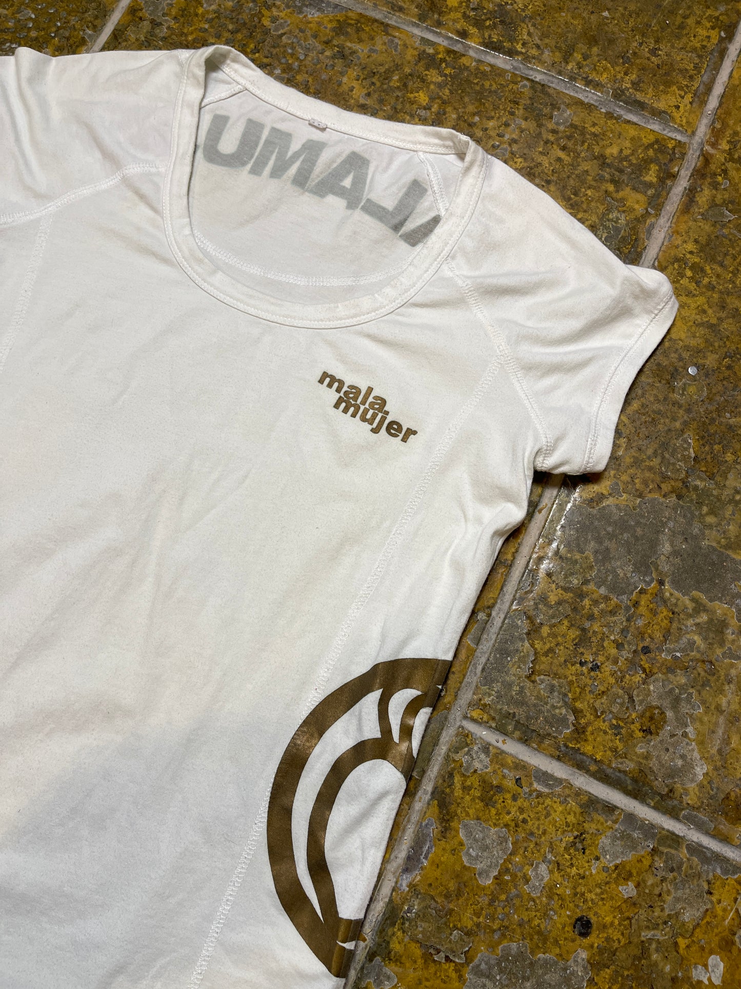 Mala Mujer Short Sleeve Top White 2000s y2k - M