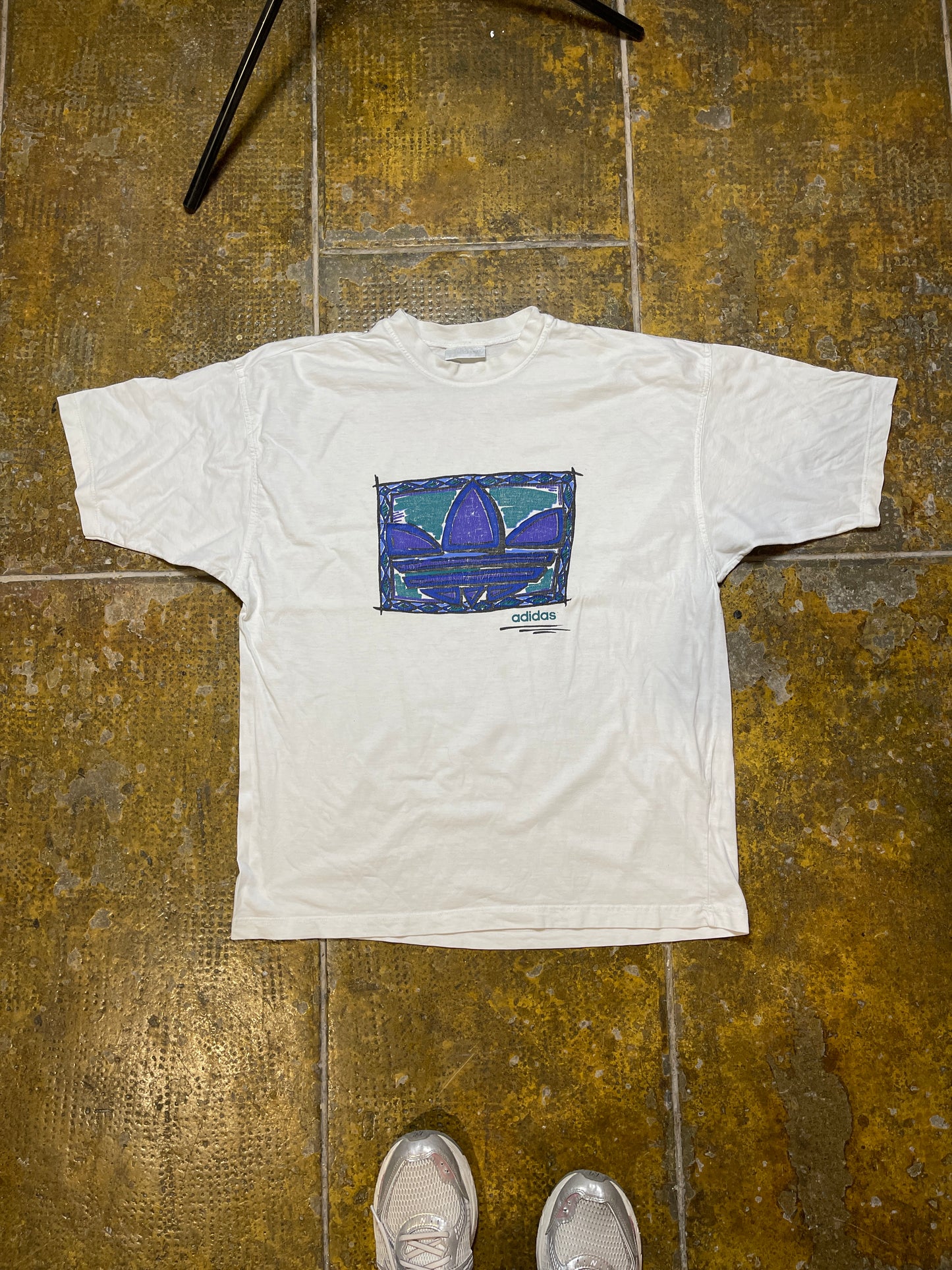 Vintage Adidas T-Shirt 1990s White - L