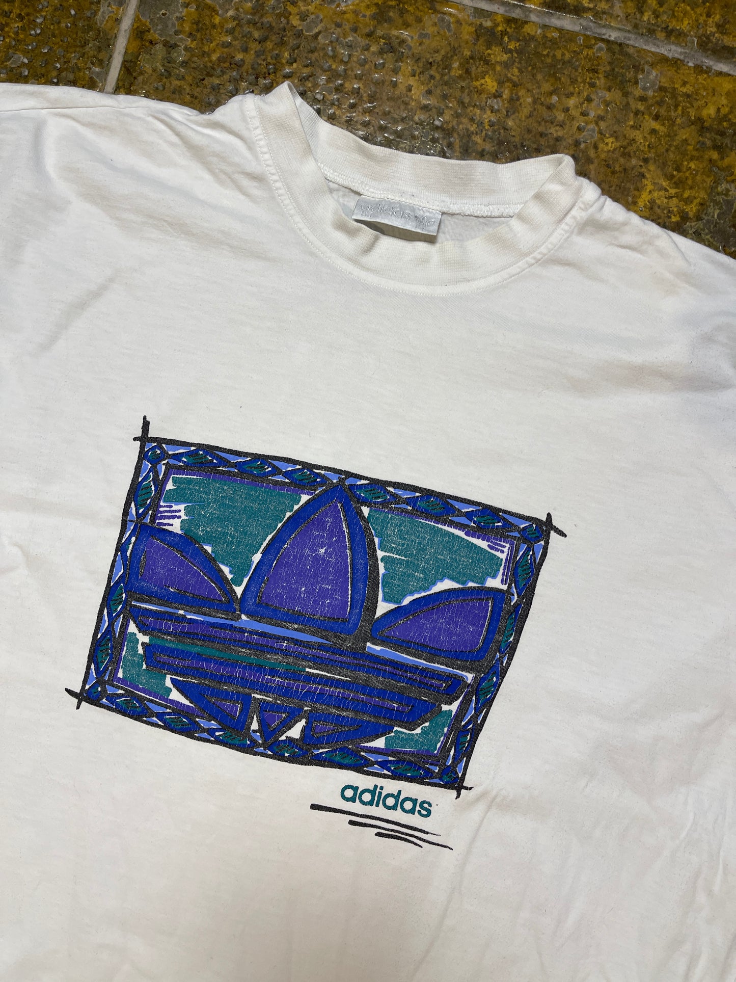 Vintage Adidas T-Shirt 1990s White - L