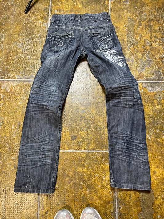 Bel Point Bootcut Denim Pants Blue 2000s y2k - S/M