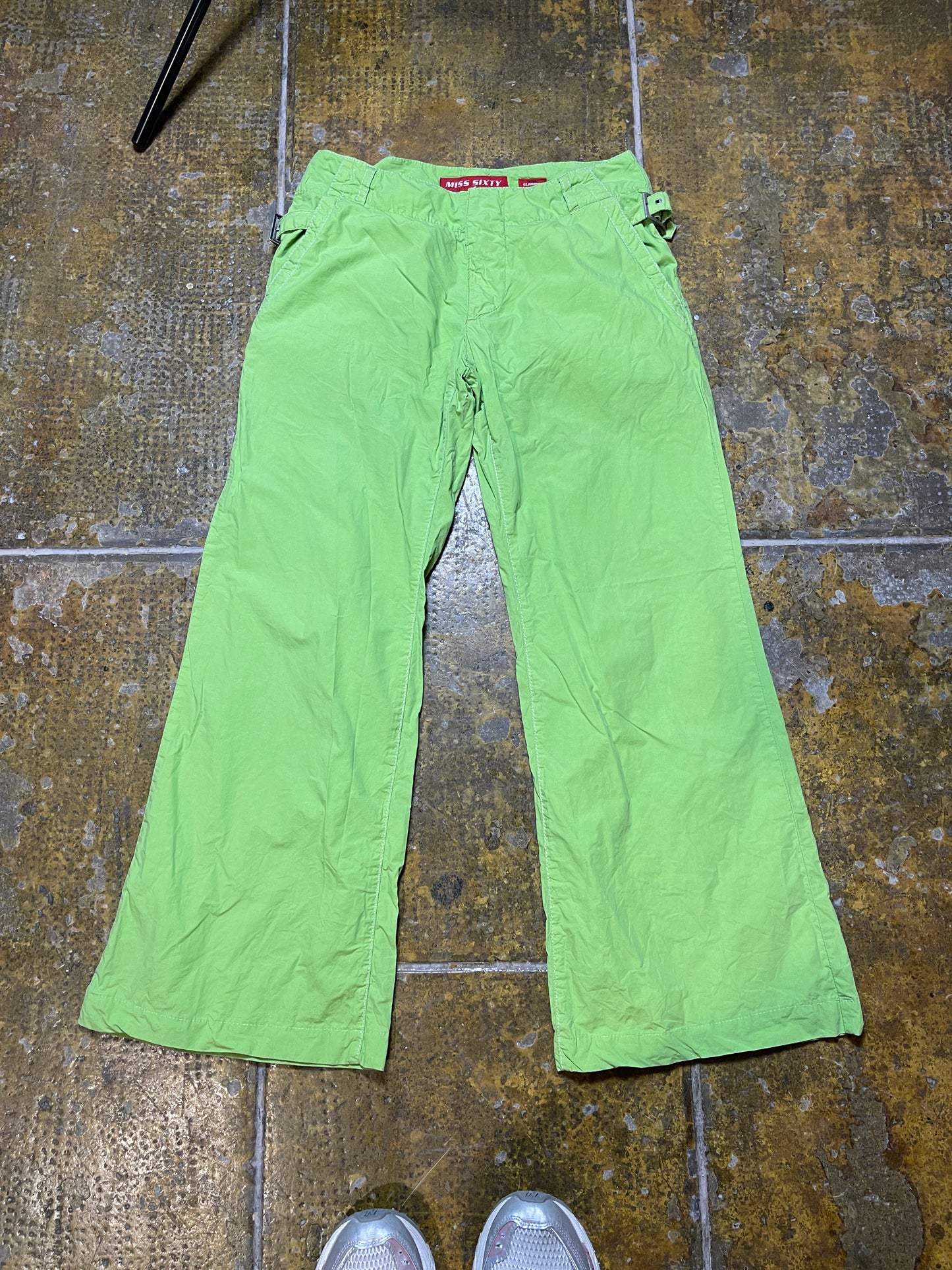 Miss Sixty Low Waist Bootcut Summer Pants Green 2000s y2k - M/L