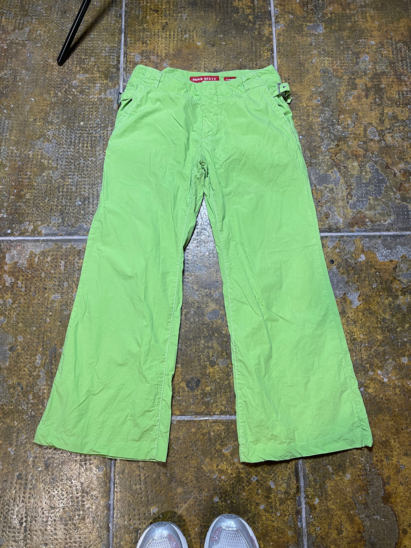 Miss Sixty Low Waist Bootcut Summer Pants Green 2000s y2k - M/L