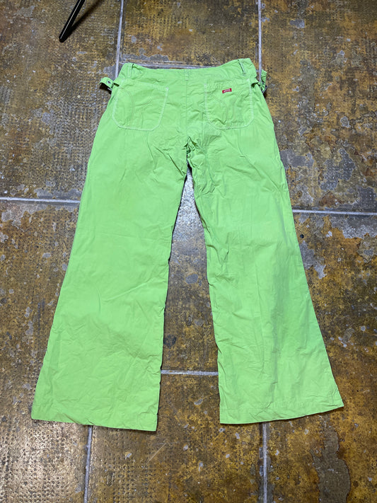 Miss Sixty Low Waist Bootcut Summer Pants Green 2000s y2k - M/L