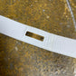 Marek Witt Design Big Metal Buckle Texas Leather Belt White 2000s y2k
