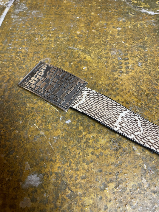 Leather Belt Snake Skin Brown 2000s y2k