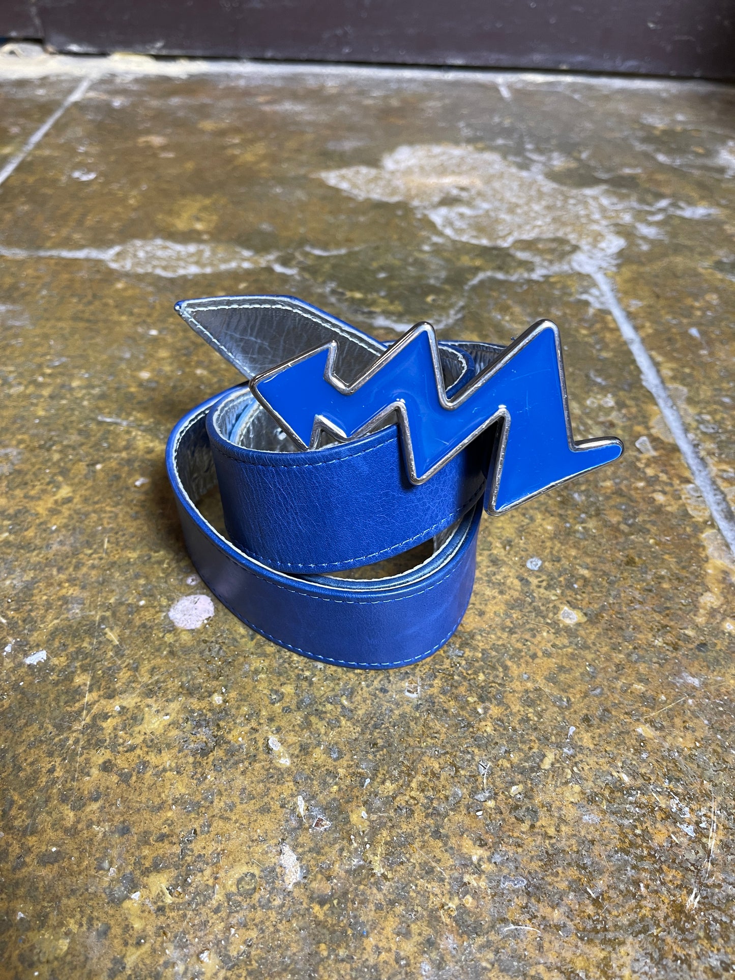 Marek Witt Designer Leather Belt Blue 2000s y2k