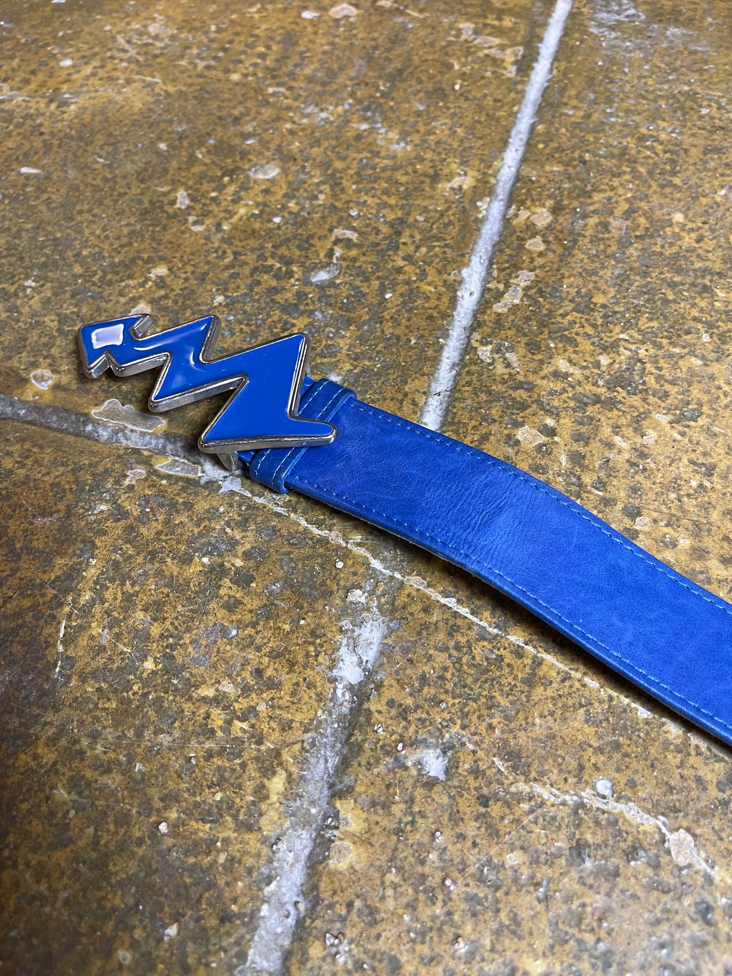 Marek Witt Designer Leather Belt Blue 2000s y2k