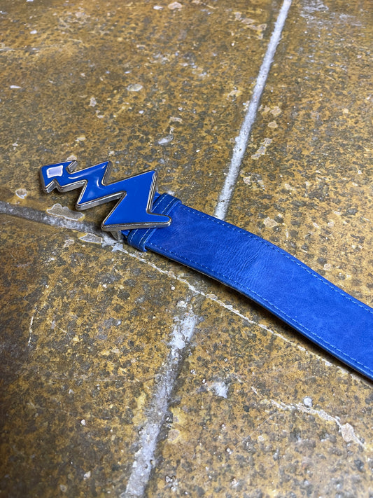 Marek Witt Designer Leather Belt Blue 2000s y2k