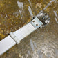Lion Heart Leather Belt White Big Buckle 2000s y2k