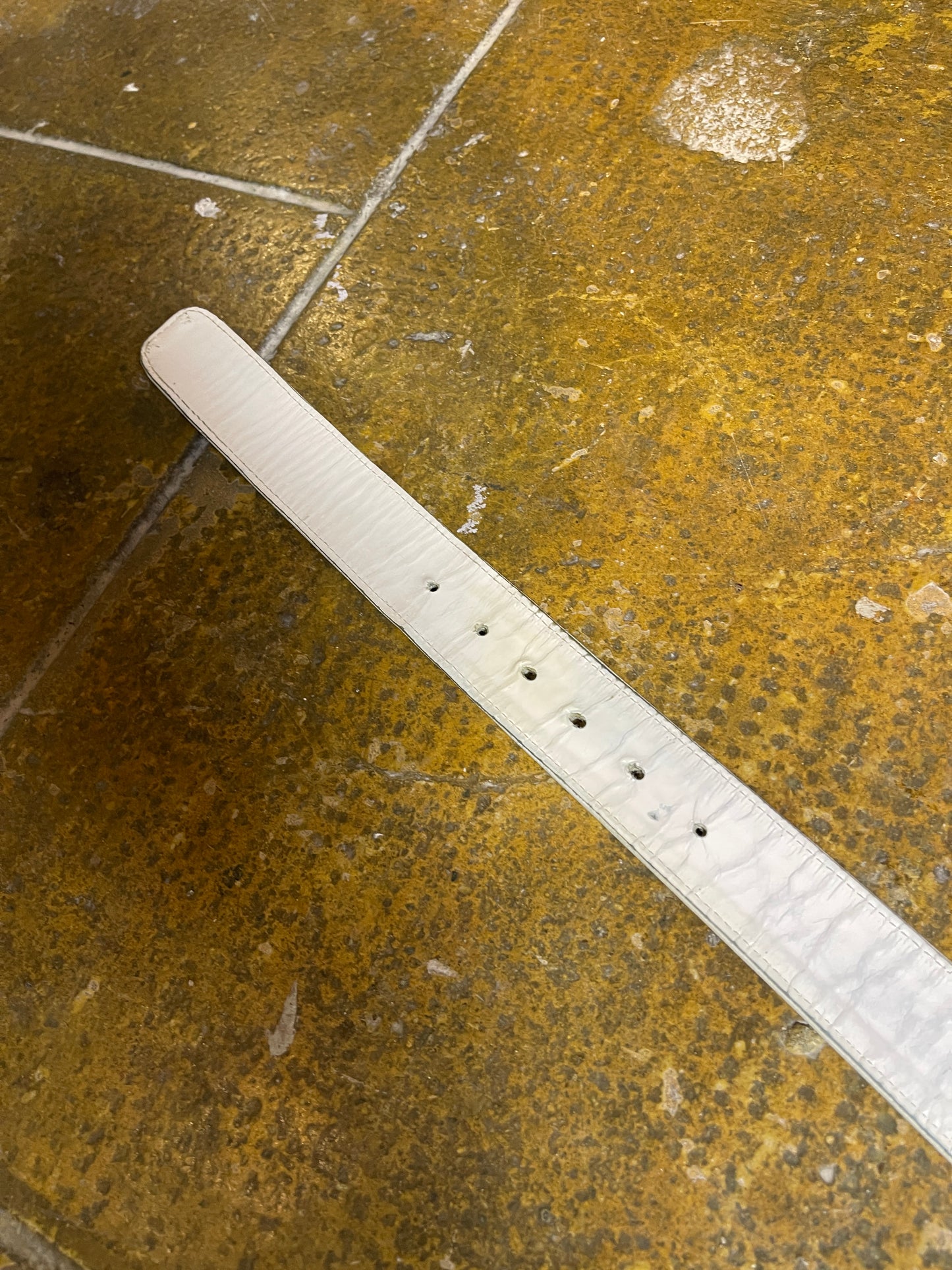 Lion Heart Leather Belt White Big Buckle 2000s y2k