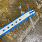 Playboy Belt Leather Cotton Blue Cream 2000s y2k Deadstock