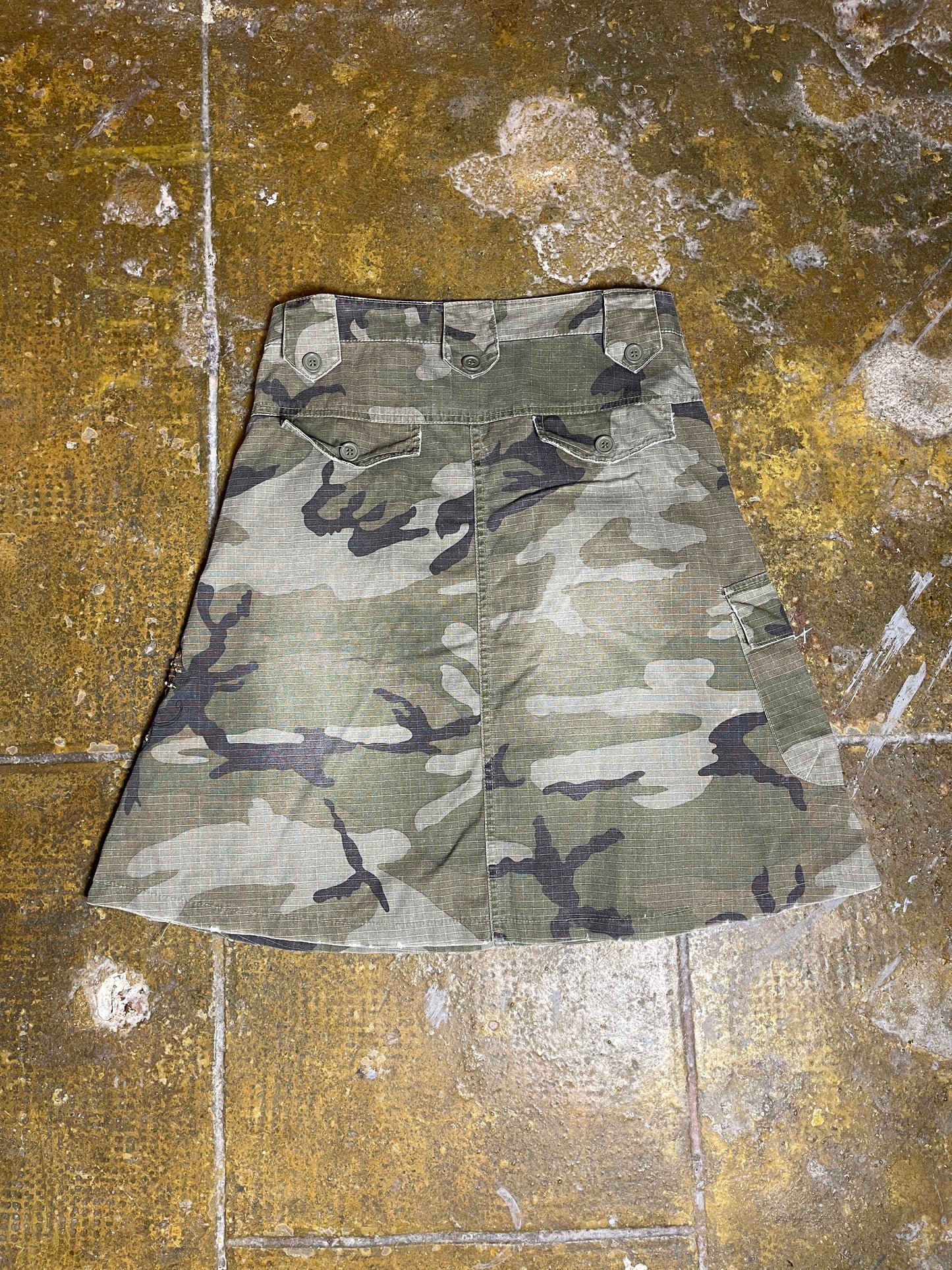 Only Camo Knee Length Skirt Brown 2000s y2k - S