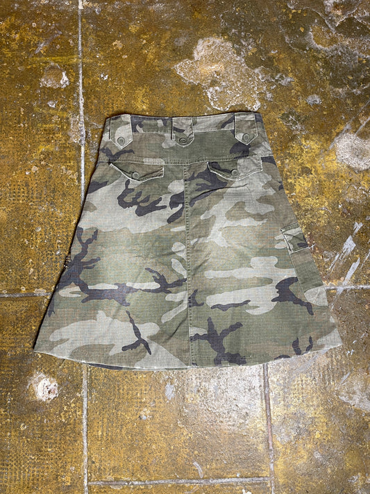 Only Camo Knee Length Skirt Brown 2000s y2k - S