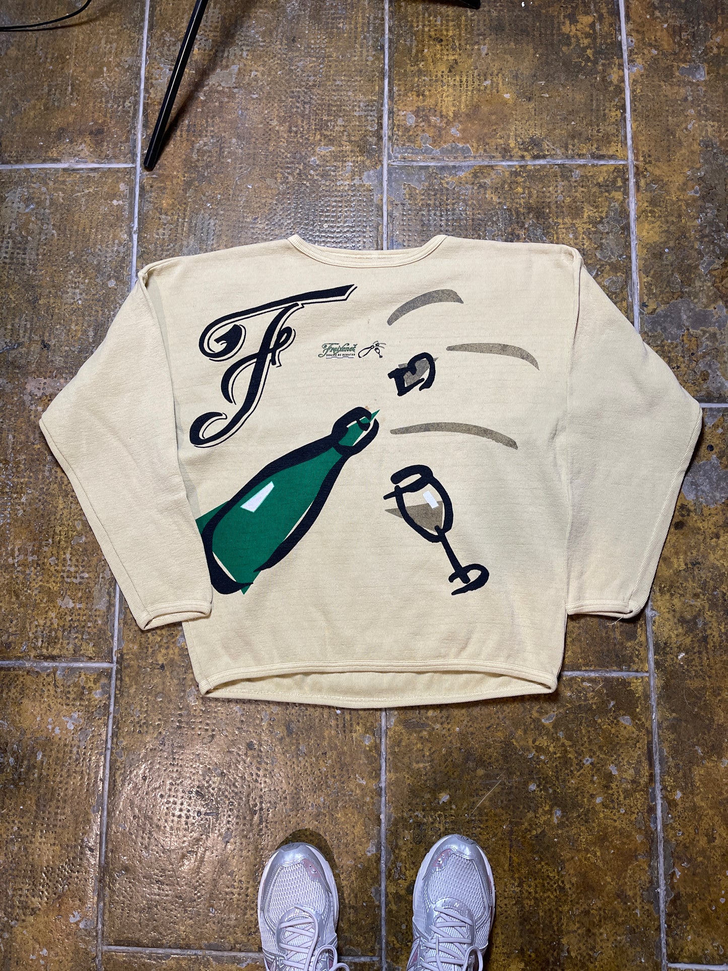 Vintage Freixenet Sweatshirt Bright Mustard 1990s - L