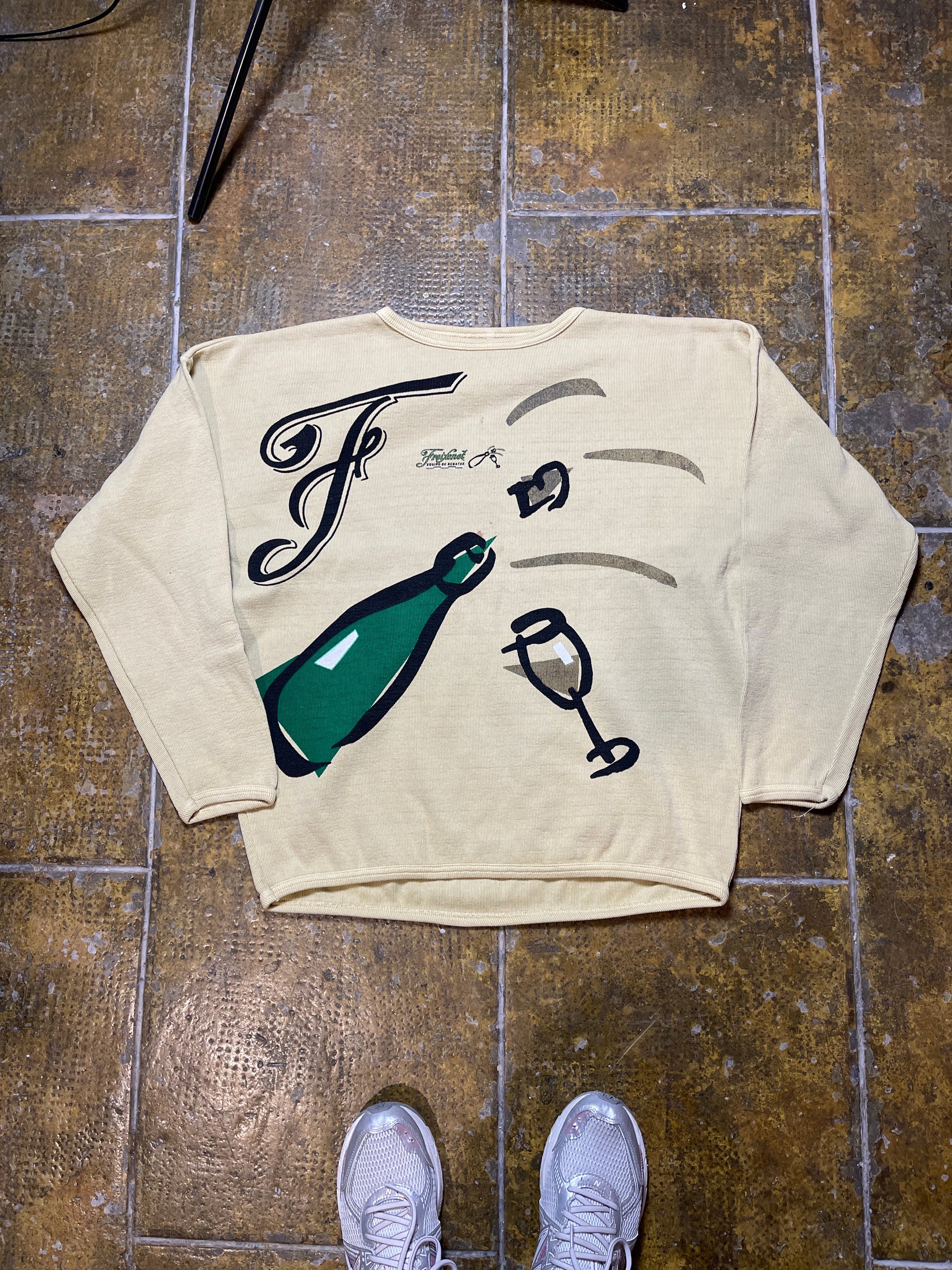 Vintage Freixenet Sweatshirt Bright Mustard 1990s - L