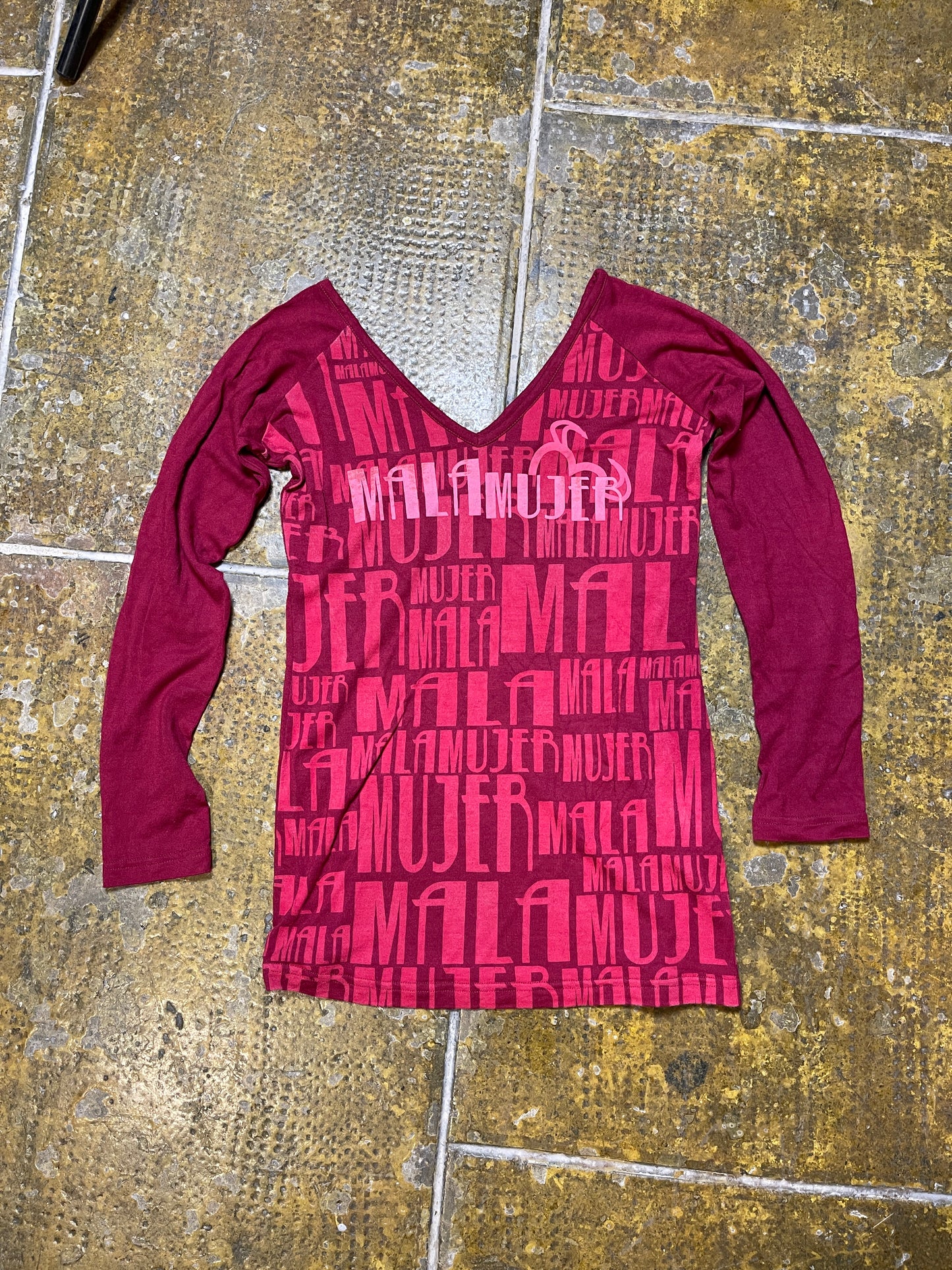 Mala Mujer Long Sleeve Top Red 2000s y2k - S