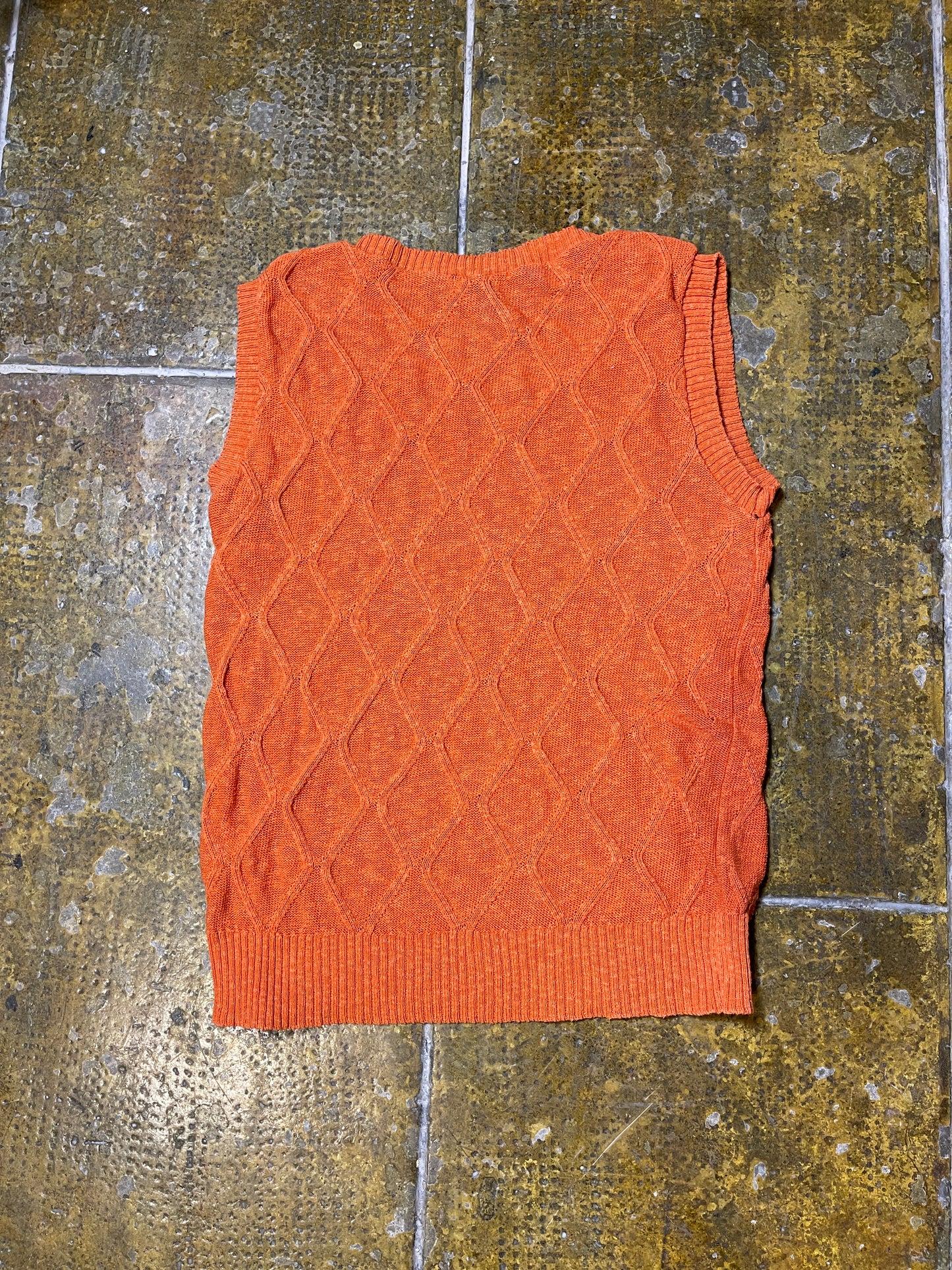 Diesel Sleeveless Sweatshirt Knitted Orange 2000s y2k - L