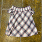 Miss Sixty Short Sleeve Top White checkered 2000s y2k - XS