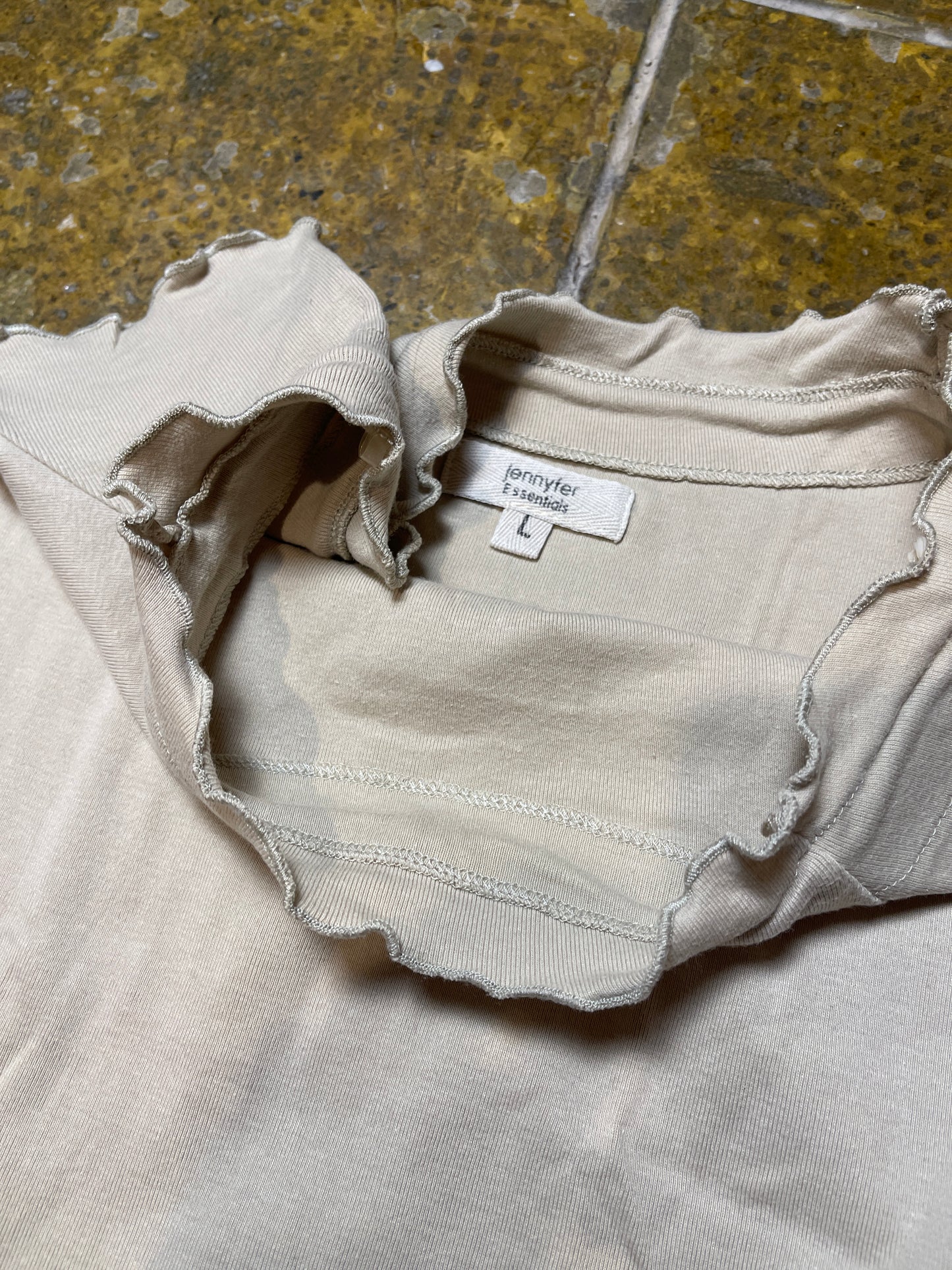 Jennifer Short Sleeve Top Cream 2000s y2k - L