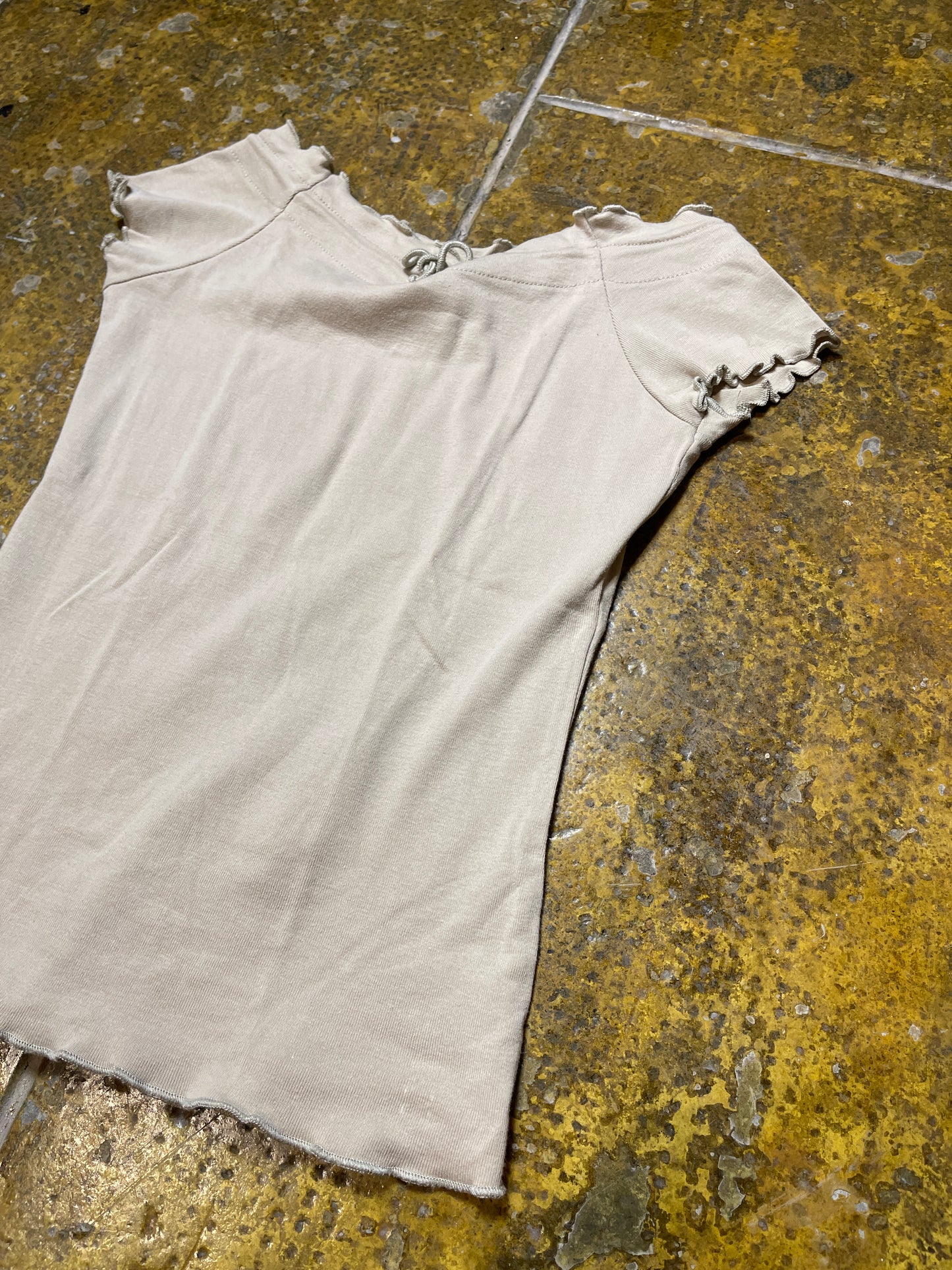 Jennifer Short Sleeve Top Cream 2000s y2k - L