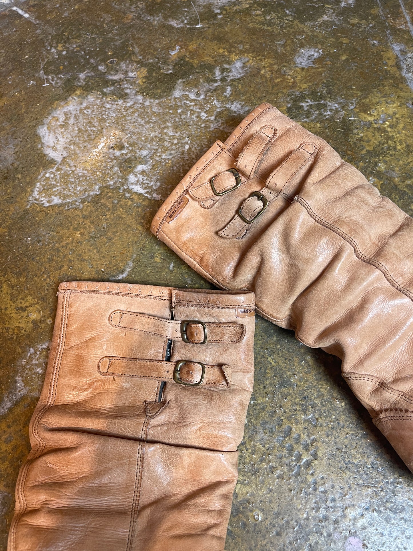 Mustang Leather Boots Brown Beige - 39