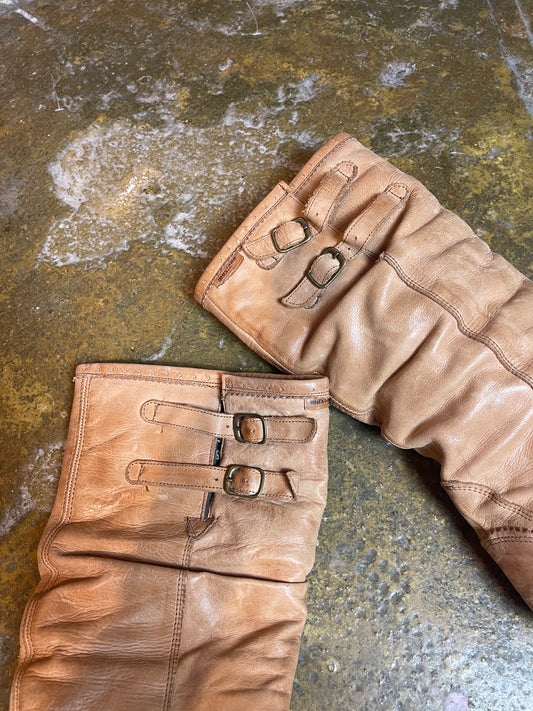 Mustang Leather Boots Brown Beige - 39