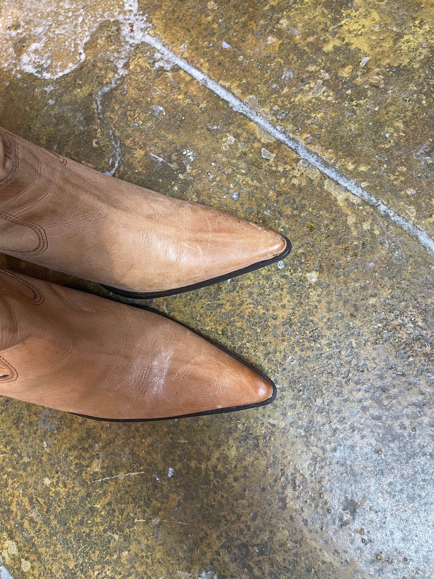 Mustang Leather Boots Brown Beige - 39