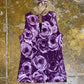 Sleeveless Top Purple 2000s y2k Roses - S