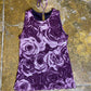 Sleeveless Top Purple 2000s y2k Roses - S