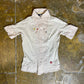 Miss Sixty Short Sleeve Top Cream Gray 2000s y2k - S