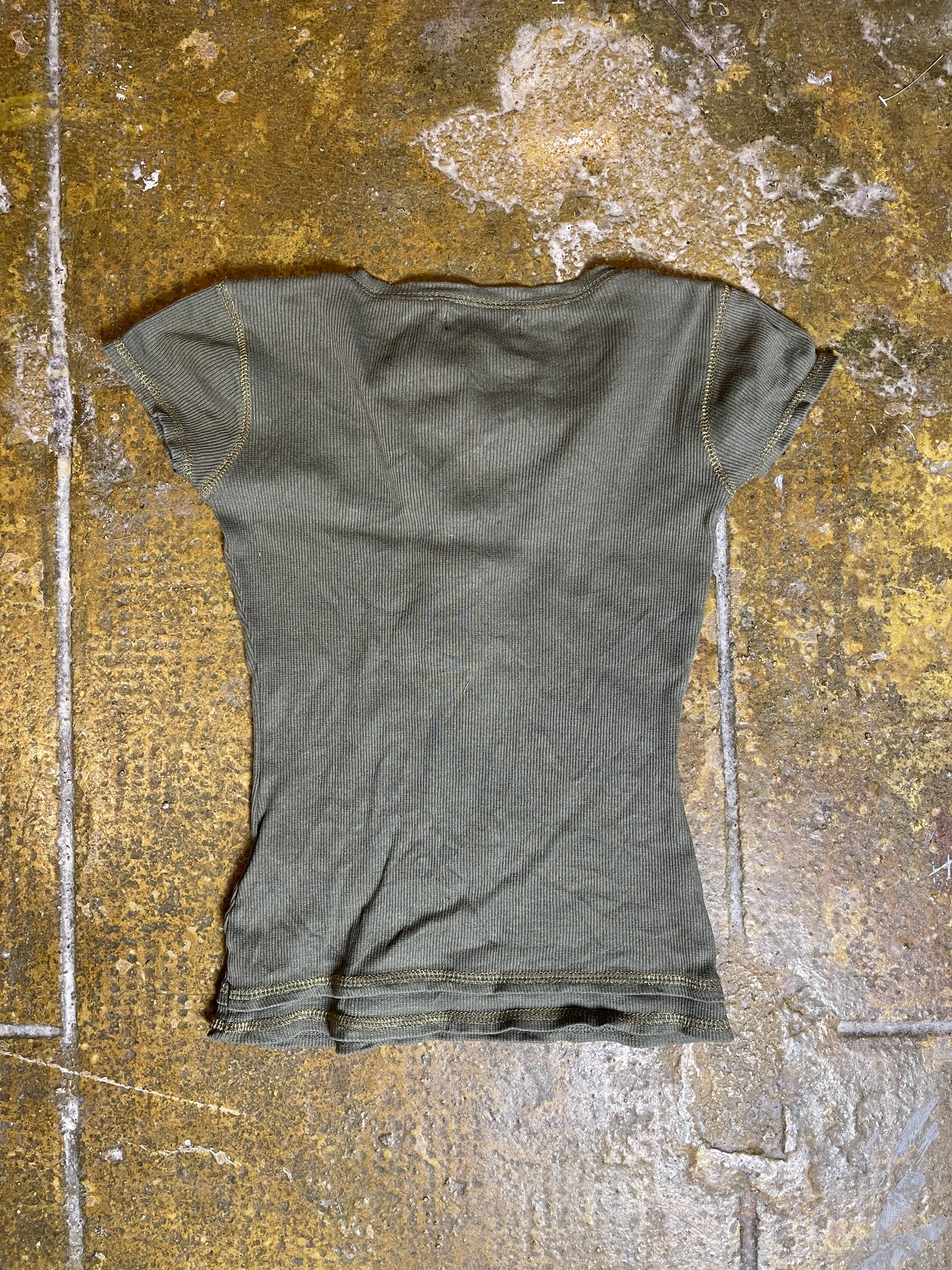 Jennifer Short Sleeve Top Khaki 2000s y2k - S
