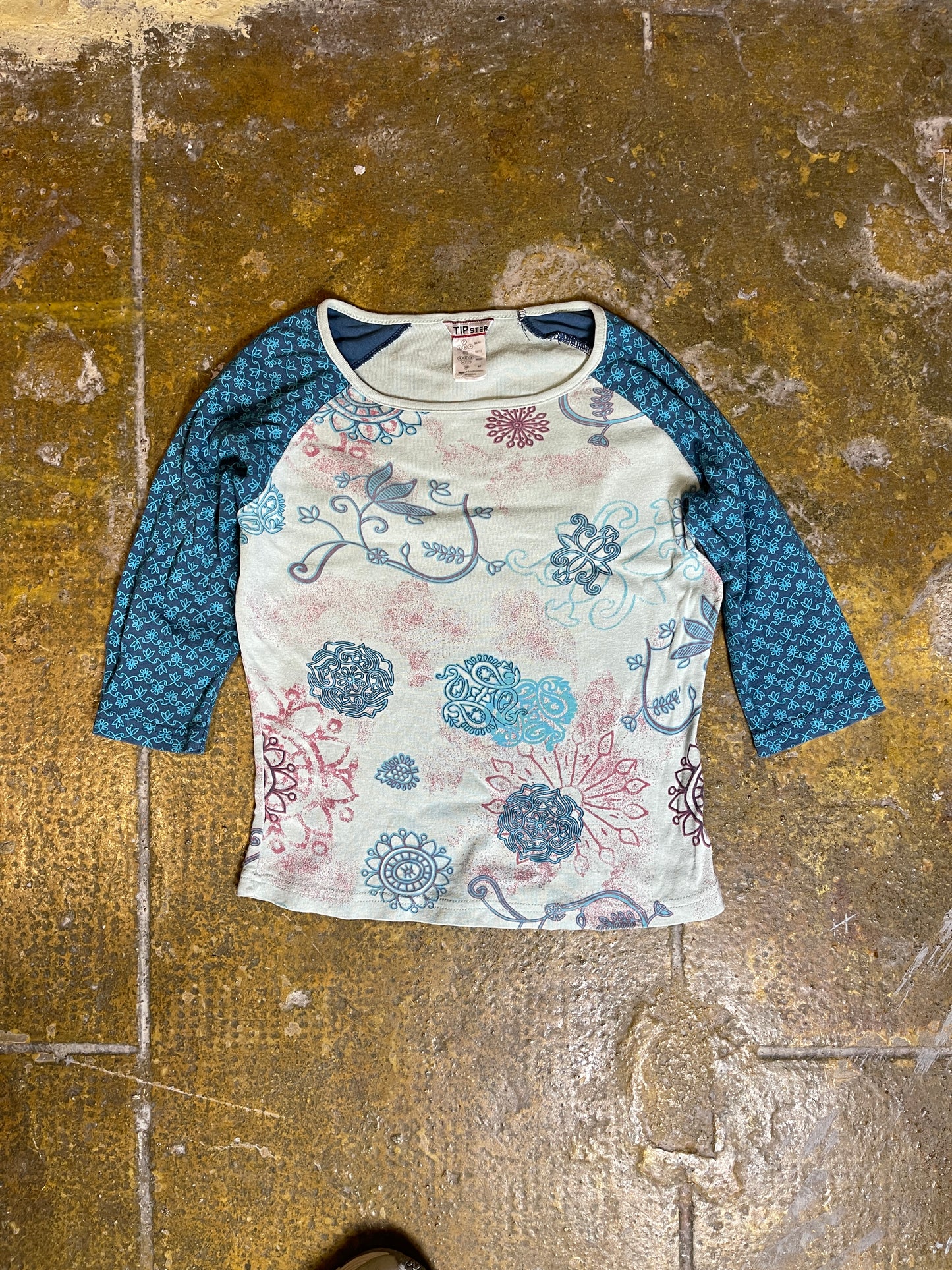 Tipster Long Sleeve Top Blue Turquoise 2000s y2k - M