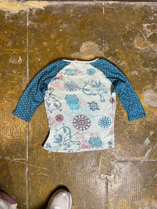 Tipster Long Sleeve Top Blue Turquoise 2000s y2k - M