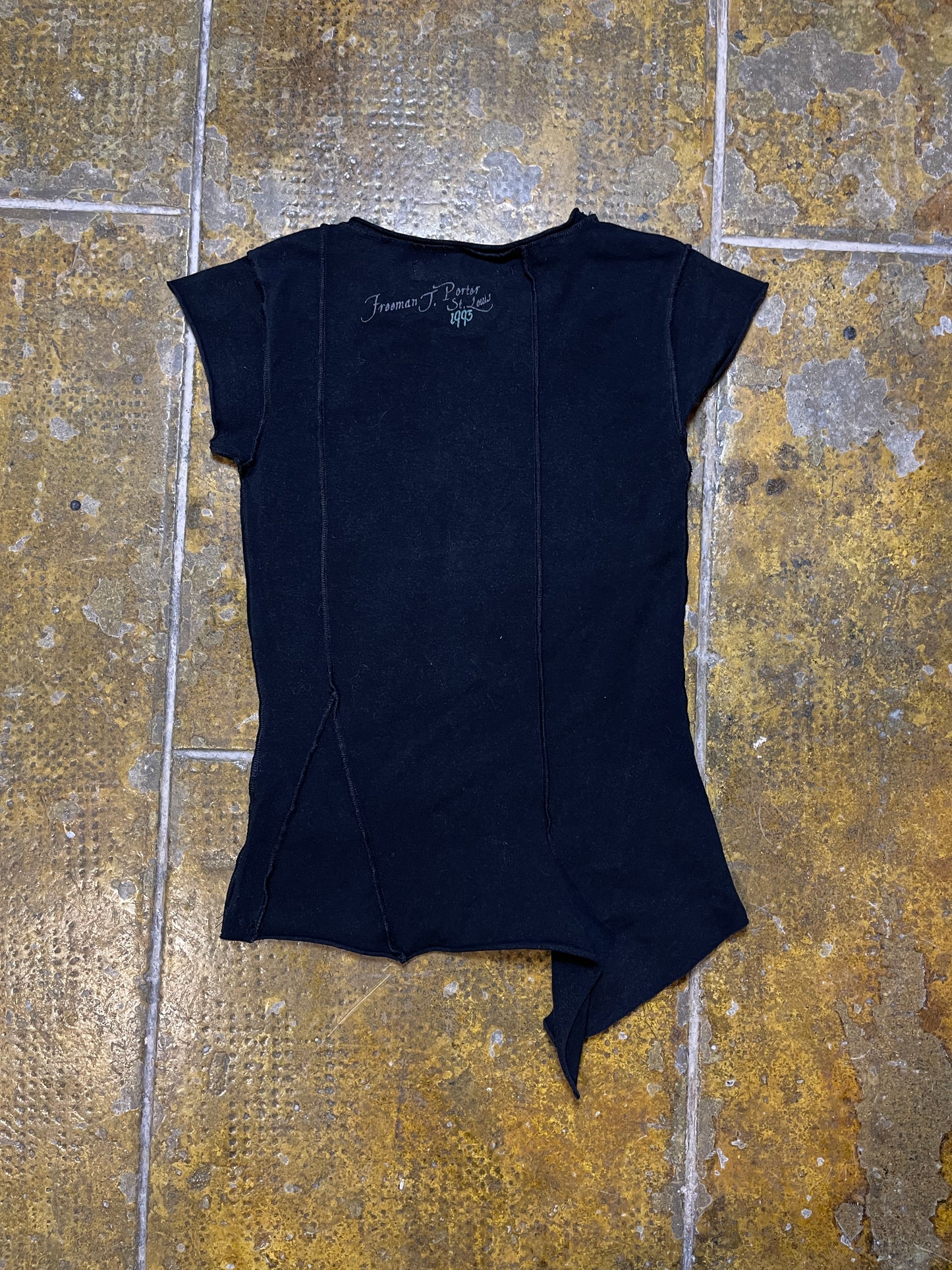 Freeman T Porter Short Sleeve Top Black 2000s y2k - XS