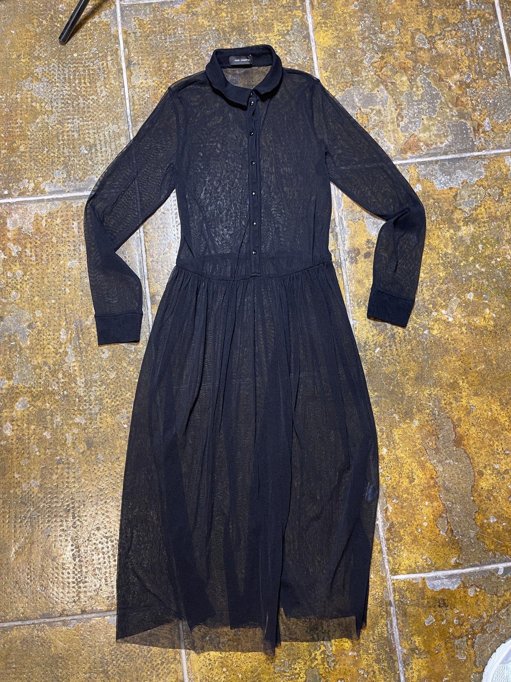 Cop Copine Long Sleeve See Through Dress Black - S