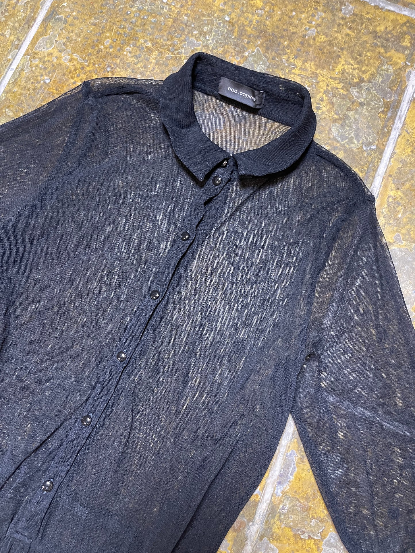 Cop Copine Long Sleeve See Through Dress Black - S