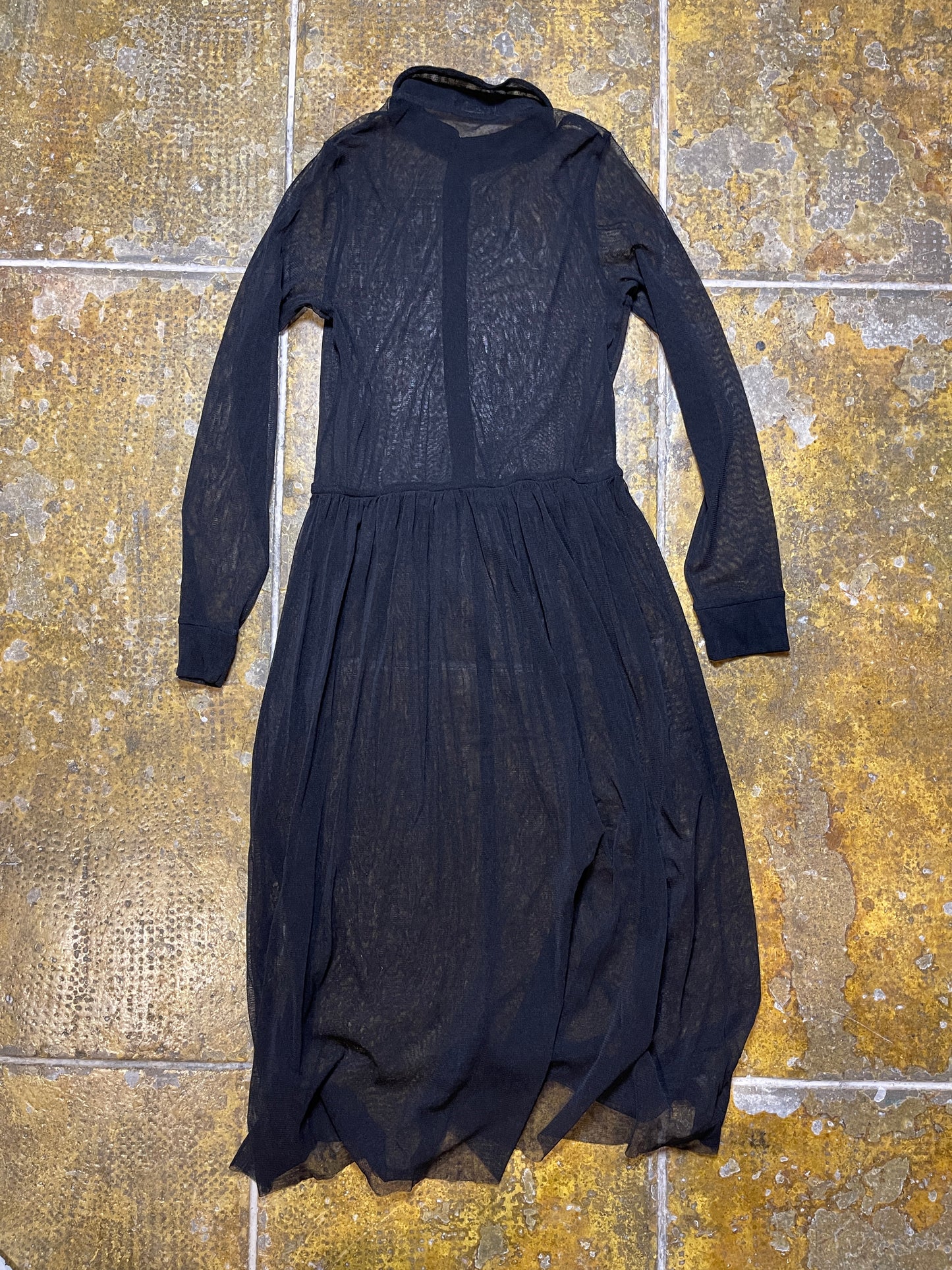 Cop Copine Long Sleeve See Through Dress Black - S