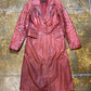 VIntage Zara Long Leather Coat Red 1990s - L