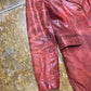 VIntage Zara Long Leather Coat Red 1990s - L