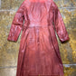VIntage Zara Long Leather Coat Red 1990s - L