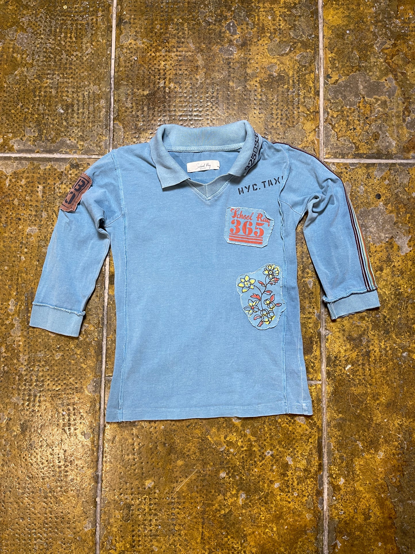 School Rag Short Sleeve Top Blue 2000s y2k - XS